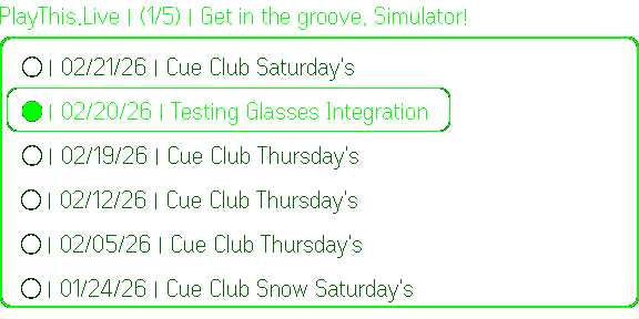 Glasses HUD request view